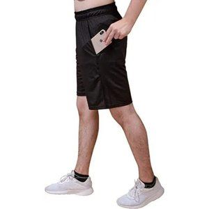 90 Degree By Reflex Mens Black Small S Embossed Print Basketball Shorts